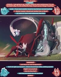 4:5 8_legs aircraft alien ambiguous_gender anthro ass balls big_butt big_penis biomechanical biosynthetic blush blush_lines canister coesiel dialogue dragon dragon_taur duo eccalite english_text eyeless feathers genitals glowing glowing_genitalia glowing_internals glowing_markings glowing_vulva gun_penis herm hole_(anatomy) humanoid hybrid hyper intersex intersex/ambiguous intersex_taur large_lower_body lendi living_aircraft living_machine living_spacecraft living_vehicle long_tail machine macro markings metal_penis mivimew mythological_creature mythological_scalie mythology neon_lights penis presenting presenting_hindquarters robot robot_feral scalie sharp_teeth small_upper_body speech_bubble sunrise tail tail_mouth taur teeth text thick_thighs unusual_anatomy unusual_balls unusual_erogenous_zone unusual_genitalia unusual_tail vehicle vulva