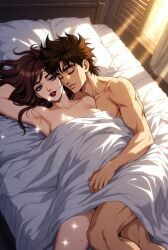 1boy1girl after_incest after_sex ai_generated battle_tendency bed bed_scene bed_setting bed_sex bed_sheet bedding bedroom bedroom_setting bedroom_sex bedsheet bedsheets blanket blanket_covering blanket_over_body blue_eyes brown_hair brunette_female brunette_hair burgundy_lipstick color full_color hetero_sex heterosexual_sex incest jojo's_bizarre_adventure jojo_no_kimyou_na_bouken joseph_joestar lisa_lisa long_hair milf mother mother_and_son muscular_male post-orgasm post_orgasm sleeping sleeping_nude sleeping_together son spiky_hair spoon_position spooning spooning_position straight sweat sweating sweaty wholesome wholesome_end wholesome_incest