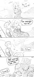 1girls 2boys 4koma age_difference ara_ara avengers:_endgame black_panther_(marvel) black_panther_(series) captain_marvel carol_danvers comic cum fellatio female franarts_uwu friendly_fire greyscale handjob marvel marvel_cinematic_universe mature milf monochrome oral peter_parker rough_sketch short_hair sketch speech_bubble spider-man spider-man_(series) straight_hair suit you_got_something_for_me?