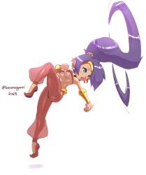 1girls attack attacking bananagaari breasts female female_only genie midriff shantae shantae_(character) smooth_skin solo underboob wayforward