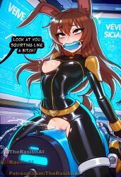1girls ai_generated animal_ears blush bondage bound bound_ankles bound_legs bound_wrists brown_eyes brown_hair english english_text female forced forced_orgasm gag gagged indoors nipples one_breast_out pussy pussy_juice rape rasilinai restrained rolling_eyes rwby sex_machine small_breasts squirting stable_diffusion sybian tagme tears text tight_clothing torn_clothes uncensored velvet_scarlatina