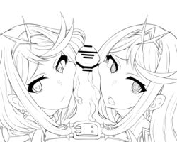 1boy 2girls armor bangs belt breasts canon_couple censored closed_mouth earrings eyebrows_visible_through_hair facejob gatyo_5 heart heart-shaped_pupils jewelry long_hair looking_at_viewer male_pov monochrome multiple_girls mythra nintendo number open_mouth penis penis_on_cheek penis_on_face pointless_censoring pov pyra rex_(xenoblade) short_hair sidelocks simple_background swept_bangs symbol-shaped_pupils threesome tiara unusual_pupils white_background xenoblade_(series) xenoblade_chronicles_2