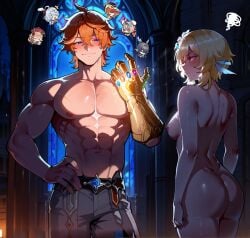 1boy 1boy1girl 1girls after_sex ai_generated angry antlers arrogant bedroom bisexual bisexual_female cheating cheating_(relationship) cheating_boyfriend childe_(genshin_impact) ganyu_(genshin_impact) genshin_impact hetero horn horns hoyoverse infinity_gauntlet lauma_(genshin_impact) lumine_(genshin_impact) mature_female medium_breasts mihoyo muscular muscular_male naked_female netorare night nilou_(genshin_impact) nipples pimp squiggle stained_glass tartaglia_(genshin_impact) varesa_(genshin_impact) yanfei_(genshin_impact)