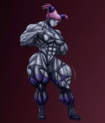 b9tribeca dc dc_comics extreme_muscles female hyper_muscles jinx_(dc) muscular_female teen_titans