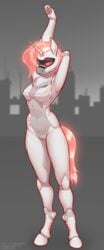 2019 5:12 android anthro bottomless clothed clothing equid equine female hi_res horn horse machine mammal nude pussy reaper3d robot simple_background solo synth synthetic unicorn