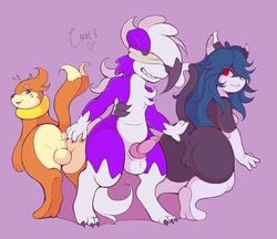 1girls 2019 2boys alternate_color anthro anthrofied ass big_ass blindfold breasts buizel canine chubby feet feline female fur furry hair hair_over_one_eye heart knot lil_tarap lutrine lycanroc male mammal midnight_lycanroc mustelid nintendo nude original_character paws penis pokémon_(species) pokemon pokemon_dppt pokemon_sm pussy sheath simple_background testicles text thick_thighs video_games wide_hips