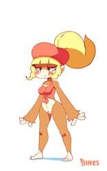 1girls animated anthro anthrofied ape banana barefoot blonde_hair blue_eyes blush bottomless bouncing_breasts breasts brown_fur casual_nudity cleavage closed_eyes clothed clothing diives dixie_kong donkey_kong_(series) edit feet female female_only food fruit fur furry furry_only hair happy hat headgear headwear hi_res jump_cycle jumping large_breasts long_hair mammal navel nintendo partially_clothed pictographics plant ponytail primate pussy shirt short_playtime signature simple_background smile solo speech_bubble standing teeth text thick_thighs toes topwear video_games watermark white_background wide_hips