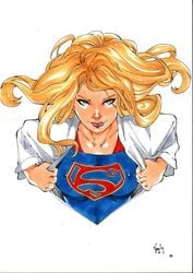 blonde_hair dc ed_benes_studio female kara_zor-el nipples nipples_visible_through_clothing supergirl superman_(series) vagner_fernandes