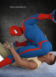 2boys 3d abs alfpablo alfpablo_(artist) biceps big_muscles bodysuit domination facesitting forced hair_on_head male male_domination male_only malesub marvel marvel_comics mask muscle muscles muscular muscular_male pecs peter_parker pinned pinned_down pinning skin_tight skin_tight_suit skintight skintight_bodysuit skintight_suit spandex spider-man spider-man_(series) tight tight_bodysuit tight_clothes tight_clothing underwear wrestling yaoi