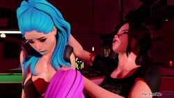 1futa 2girls 3d animated balls balls_deep blue_hair bottomless_skirt breasts brown_hair cleavage climax cum cum_in_mouth cum_in_throat cumshot curvy deepthroat erection erection_under_clothes erection_under_skirt fellatio female female_penetrated female_with_female futa_on_female futanari futanari_penetrating head_grab intersex large_breasts large_penis no_panties oral penis penis_out penis_under_clothes penis_under_skirt pink_hair shorter_than_30_seconds sisters skirt skirt_lift sound tagme theterriblefairy threesome twins video