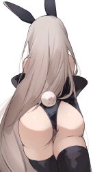 1girls arknights ass back_view bunny_costume bunnysuit chunta female female_only skadi_(arknights)