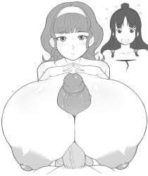 1futa 1girls gyakuten_saiban huge_breasts maya_fey paizuri thanuki vera_misham