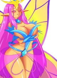 2023 2024 alpha_channel arms_under_breasts artist_request big_breasts blue_outfit blush butterfly_wings clothing collar covering_breasts crossed_arms crown crystals curves curvy curvy_figure curvy_hips cute cute_female elf_ears empress_of_light for_sticker_use gemstone gemstones goddess light_blush long_nails no_background pink_hair pink_sclera png sfw sharp_nails sticker_template suggestive taller_girl tendrils terraria thick thick_thighs tiara transparent_background transparent_png voluptuous voluptuous_female white_eyes wings yellow_body