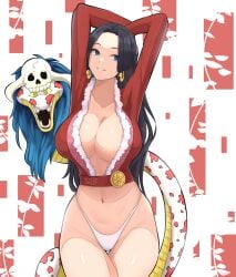 big_ass big_breasts big_breasts big_butt big_thighs big_titties black_hair boa_hancock clothing curvaceous curvaceous_female curvaceous_figure curvy curvy_figure curvy_hips long_hair misterlmaoo one_piece underwear