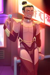 1boy alternate_version_at_source alternate_version_available avatar_the_last_airbender condom condom_wrapper crossdressing crossdressing_male fanart femboy femboy_only gay inviting inviting_to_sex male male_prostitute pecs pinup prostitute prostitution revealing_clothes sokka thong thong_panties thong_straps wetwasabi