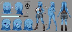 1girls alien alien_girl belly big_belly big_breasts blue_skin breasts character_sheet doppel female nipples pregnant solo star_wars twi'lek