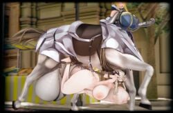 3d artoria_pendragon artoria_pendragon_(lancer) artoria_pendragon_(lancer_alter) belly_bulge belly_riding bit_gag bondage centaur eastboundaura88 fate_(series) female futa_centaur futa_on_female futanari gigantic_penis horsecock large_breasts large_penis stomach_bulge stomach_bulge_paizuri undercarriage