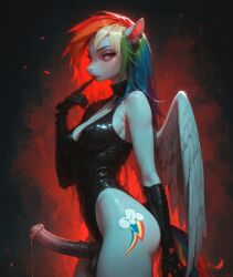 ai_generated anthro futanari intersex my_little_pony rainbow_dash_(mlp) tagme thin