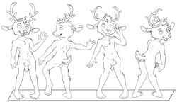 0000seed animal_genitalia antlers ass balls brother clothed clothing gesture girly horn male nude penis sheath sibling tara_voxis topless twins v_sign willow_voxis