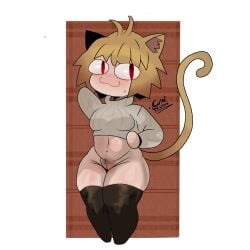 :3 big_breasts blonde_hair blush cartoonwizzard cat_ears cat_tail catgirl fat_ass neco-arc pubic_hair red_eyes sweaty thick_hips thick_thighs