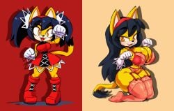 ai_generated alt_version cat_ears cat_girl cat_pose cat_tail female fully_clothed happy honey_the_cat huge_breasts kimmythefem looking_at_viewer seductive slim_waist solo sonic_(series) sonic_the_hedgehog_(series) thick_thighs underwear wide_hips