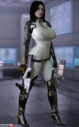 1girls 3d 3d_(artwork) big_breasts black_hair blue_eyes bodysuit boots busty cleavage curvy curvy_figure detailed_background eyelashes female female_only front_view gloves gun heel_boots holding_object hourglass_figure huge_breasts human indoor inside large_breasts long_hair looking_at_viewer mass_effect mass_effect_2 miranda_lawson room shadow solo standing thick_thighs thigh_boots video_game video_games voluptuous weapon wide_hips xskullheadx