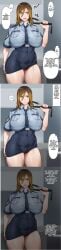 ... 1girls baton big_breasts blue_legwear blue_shirt bralines breasts brown_eyes brown_hair clothing comic digimon digimon_story digimon_story:_cyber_sleuth english_text female female_only huge_breasts human kunaboto leopard_print leopard_print_panties looking_aside looking_away makiko_date medium_hair orange_hair panties police police_uniform policewoman pubic_hair pubic_hair_peek short_skirt skirt solo solo_focus standing text tight_clothing ugly_bastard uniform venus_body wide_hips