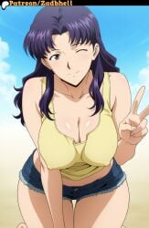 misato katsuragi from neon genesis evangelion by zadbhell