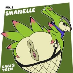 animal_genitalia animal_vulva anus ass big_butt clothed clothing digital_media_(artwork) equid equine equine_genitalia equine_vulva female feral flower footwear generation_5_pokemon genitals green_body hi_res kerchief legendary_pokemon looking_at_viewer makeup mammal nintendo nude plant pokemon pokemon_(species) presenting puffy_anus red_eyes shanelle_(woofington_gator) simple_background smile socks solo tan_body vaginal_penetration virizion vulva woofington_gator