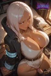 1boy 1boy1girl ahe_gao ai_generated anime_girl arched_back ass big_breasts big_penis bite_mark blue_eyes blush blushing_female blushing_profusely breasts cleavage cock cum_drip cum_in_mouth cum_in_pussy cum_on_breasts cum_on_face cum_on_pussy cum_on_tongue cum_shot dark-skinned_female dark_skin deurahh drool drooling earrings enen_no_shouboutai erect_penis excessive_cum eyes_half_closed facial fellatio female fire_force genitals hibana_(fire_force) huge_ass huge_breasts huge_cock imminent_penetration imminent_sex looking_at_viewer male nude nude_female penetration pink_eyes pinup pov pov_eye_contact princess_hibana pussy pussy_juice pussy_juice_drip sex stable_diffusion sweating sweaty_body thick_ass thick_legs thick_thighs tight_pussy vaginal_penetration veiny veiny_penis voluptuous voluptuous_female waifu wet wet_pussy white_hair