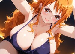 ai_generated alternate_ass_size alternate_body_type alternate_breast_size beautiful beauty breasts clothed clothing female female_focus female_only gigantic_ass gigantic_breasts huge_ass huge_breasts hyper hyper_breasts hyper_butt large_ass large_breasts mommy nagiotoai nami_(one_piece) one_piece open_eyes orange_hair solo solo_female solo_focus stretched_clothing tight_clothing