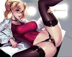 1boy 1girls animated areolae big_breasts black_legwear black_panties blonde_hair blue_eyes breasts censored cianyo cleavage cum cum_in_pussy cum_in_uterus cum_inside doctor egg_vibrator erection glasses large_breasts longer_than_30_seconds mercy navel nipples no_sound nurse overwatch penetration penis pussy pussy_juice red_shirt sex sex_toy slideshow spread_legs straight thighhighs thighs vaginal_penetration vibrator video x-ray