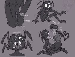 2024 2_toes 3_fingers adolescent adolescent_anthro adult_(lore) age_difference animal_genitalia anthro anus arachnid arm_tuft arthropod arthropod_webbing ass bangs biped black_body black_fur black_hair bodily_fluids boots bottomwear chest_tuft claws clothed clothed/nude clothed_female clothed_human clothed_human_nude_anthro clothing crotch_tuft diagram dialogue digital_drawing_(artwork) digital_media_(artwork) don't_starve drooling duo elbow_tuft empty_eyes erection fangs feet female female_on_anthro finger_claws finger_in_mouth fingers footwear forked_tongue fur genital_fluids genital_slit genitals good_boy grey_background greyscale hair head_arms human human_on_anthro interspecies klei_entertainment knee_tuft kneeling larger_female larger_human leaking_precum leg_grab leg_tuft lidded_eyes lips littlestfuzz long_hair looking_at_another looking_at_partner male male/female male_on_human mammal mawplay monochrome mouth_shot multi_eye multiple_poses narrowed_eyes nude nude_anthro nude_male older_female older_human open_mouth pale_skin penis plantigrade pose precum saliva shoes simple_background sitting size_difference skinny_anthro skinny_male skirt smaller_anthro smaller_male smile spider spinneret spread_legs spreading squint submissive submissive_anthro submissive_male sweater tapering_penis teeth thigh_grab toe_claws toes tongue tongue_out topwear tuft twintails uvula webber willow_(don't_starve) young young_male younger_anthro