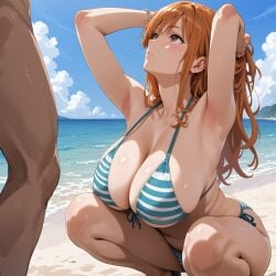 ahe_gao ai_generated armpit armpits ass asshole belly belly_button bikini breasts calves doggy_style doggy_style_position doggystyle erect_nipples female hot knees krispykenny looking looking_at_viewer looking_back looking_pleasured male manga monkey_d_luffy naked nami nami_(one_piece) navel nipples one_piece orange_hair panel panels pose pov pov_eye_contact sexy shower showering smile squat squatting surprise surprised surprised_expression text thighs