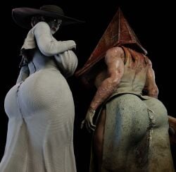 2girls 3d alcina_dimitrescu big_ass bubble_ass bubble_butt dat_ass pawg pyramid_head resident_evil resident_evil_8:_village rule_63 silent_hill silent_hill_2 thick_ass vensaku