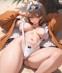 ai_generated anis_(nikke) beach nikke sling_bikini