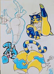 1girls 2019 ambiguous_gender animal_crossing ankha anthro anus ass big_ass big_breasts blue_hair blush bottomless breasts clothed clothing ctrl_alt_yiff disembodied_hand disembodied_hands drooling duo egyptian feline female fur furry hair hi_res human interspecies mammal nintendo open_mouth partially_colored pov pussy saliva simple_background sketch solo_focus tail text thick_thighs tongue tongue_out uraeus vaginal_penetration video_games wide_hips