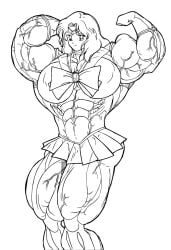 abs biceps big_breasts big_muscles bishoujo_senshi_sailor_moon breasts clothing female huge_breasts huge_muscles large_breasts large_muscles muscles muscular muscular_arms muscular_female muscular_legs muscular_thighs pecs rssam000 sailor_neptune skirt