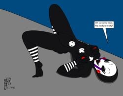 1girls black_body breasts deviantart dialogue female female_only five_nights_at_freddy's marionette_(fnaf) puppet_(fnaf) realistic_proportions small_breasts tagme teamavalanchemember2 thighs vagina
