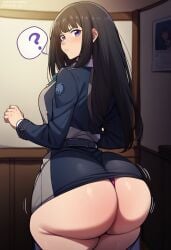 ai_generated big_ass blackwhiplash_(style) bottom_heavy female huge_ass huge_butt inoue_takina looking_back lycoris_recoil massive_ass massive_butt thick_thighs thong