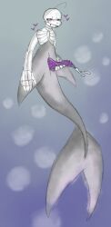 cross_sans cross_sans_(fan_character) male merfolk merman penis sans sans_au skeleton