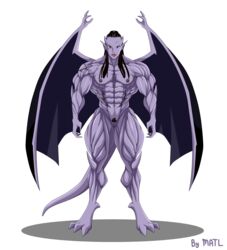 absurd_res angela_(gargoyles) cornrows disney extreme_muscles female gargoyles hi_res humanoid matl muscular nipples piercing pubes pussy tattoo