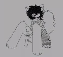 2d_animation animated anthro canine_penis cumshot erection femboy furry no_color no_sound penile_masturbation pizzaguyy9 solo tagme vibrator vibrator_on_penis video