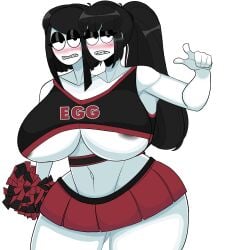 big_ass big_butt braces cheerleader_outfit cheerleader_uniform conjoined edited goth goth_girl veronica_(saltynoodles)