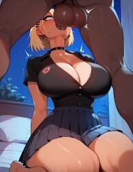 1girls agatha_(xandr) ai_generated artstyle_imitation ass big_ass big_breasts big_penis black_skirt blonde_female blonde_hair blue_eyes bob_cut choker dark-skinned_male dominant_male earrings emotionless eyelashes eyeshadow gyaru hair_covering_eye hair_over_one_eye huge_ass huge_breasts interracial makeup pencil_skirt seductive sex short_hair skirt slut tanned tanned_female tanned_skin thiccwithaq_(ai_style) thick thick_ass thick_legs thick_lips thick_thighs veiny_penis voluptuous voluptuous_female white_shirt xandr young younger_female