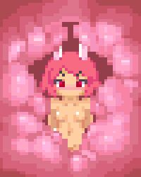 accepting_fate angry_expression animated bunny_girl cock_vore cum cum_bath echidna_wars_dx female male milia_wars original penis pink_hair tan_body unamused usaco