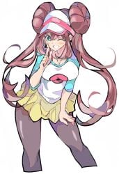 1girls breasts brown_hair cleavage clothing enpe female female_only hat human human_only pokemon pokemon_bw2 rosa_(pokemon) solo tagme thighs