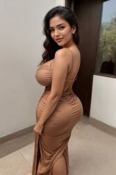 ai_generated asian_female big_ass big_breasts brown_hair brown_skin dat_ass fat_ass hyper_ass indian indian_female paag tan_skin thick_ass thick_thighs thin_waist wide_hips