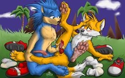 16:10 canid canine clothing cum embarrassed eulipotyphlan feet footwear fox furry game_(disambiguation) grasky hedgehog hi_res invalid_tag knot legwear male mammal paws shoes sniffing socks sonic_(series) sweat tails video_games yaoi