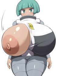 alternate_breast_size breasts_bigger_than_head female female_only huge_breasts jaga334 nintendo pokemon team_galactic team_galactic_grunt team_galactic_grunt_(female) white_background